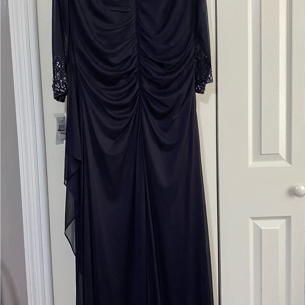 NWT Alex Apparel Elegant Evening Gown/MOB dark navy dress size 14W - Picture 4 of 16